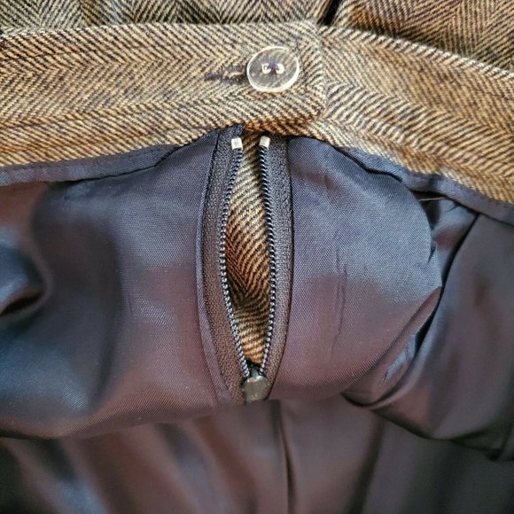 VTG 80s Pendleton Womens Pants Sz 10 Virgin Wool Herringbone High Rise Pleated - Picture 7 of 7